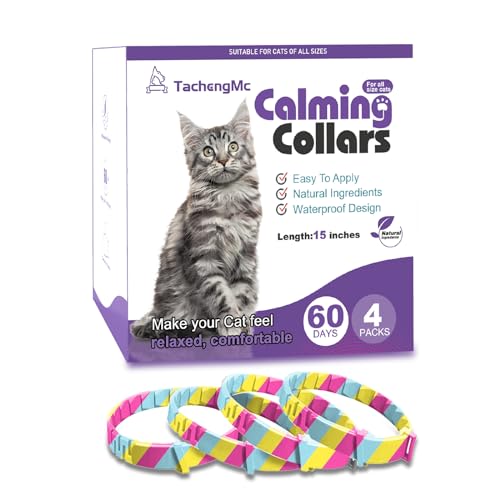 TachengMc Beruhigendes Halsband für Katzen, Katzenhalsbänder, effiziente Linderung von Angstzuständen, Stress und macht es bequem, entspannt, Pheromonhalsband, Katzenhalsband, Katzenhalsband, hält 60 von TachengMc