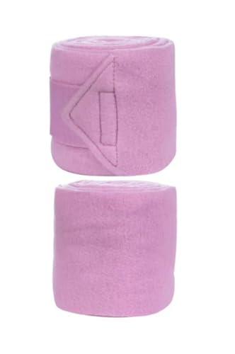 HKM Classic Polo Wraps 4er Set, Polowickel für Pferde, Bandagen, Bandagen für Pferde, Fleece Polo Wraps, Fleecebandagen 300cm (Rosa) von Tack Shack of Ocala