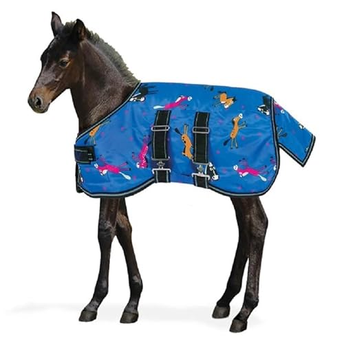 Tack Shack of Ocala Centaur Fohlen Weidedecke, wasserdichte Weidedecke, 600 Denier, 200 g Polly-Füllung Weidedecke (Blaues Pony, 36) von Tack Shack of Ocala