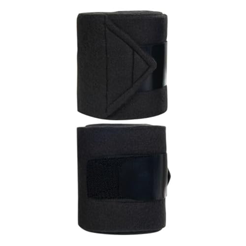 Tack Shack of Ocala HKM Innovation Polo Wraps 4er Set, Polobandagen für Pferde, Bandagen, Bandagen für Pferde, Fleece Polo Wraps, Fleecebandagen 300cm (Schwarz) von Tack Shack of Ocala