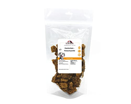 TACKENBERG Fleischwürfel vom Kaninchen für Hunde - 500 g - leckerer natürlicher Kausnack in Premiumqualität - schonend getrocknet - reines Naturprodukt zur Belohnung, als Snack oder Leckerli von Tackenberg