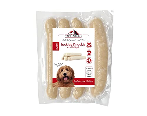 Tackenberg - TACKENBERG Tackis Knackis vom Geflügel - BARF Grillwurst für Hunde, 12 x 5 Stk. von Tackenberg