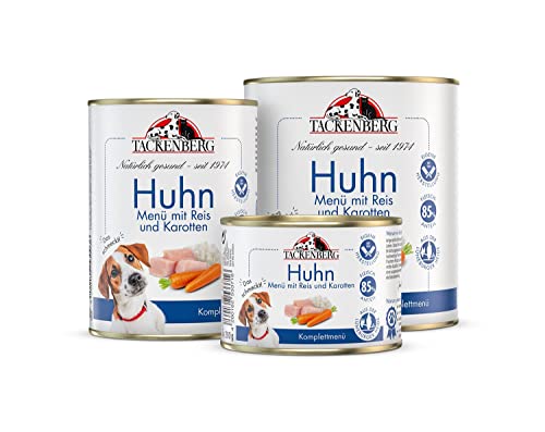 TACKENBERG Hühnchen mit Langkornreis & Karotten Nassfutter Dose für Hunde - Hundefutter in Premiumqualität - 6 x 200 g von Tackenberg