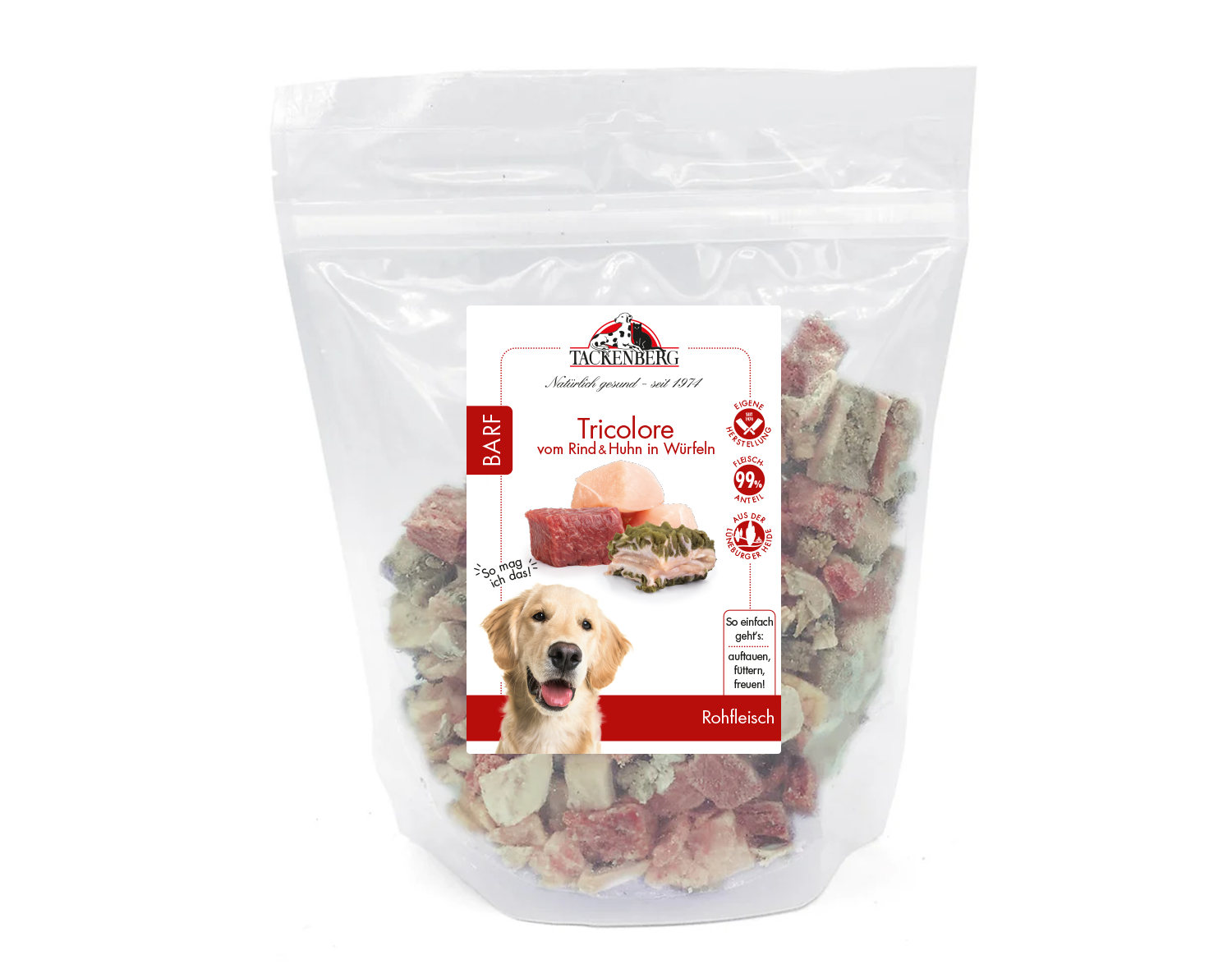 BARF Fleischwürfel von Rind & Huhn für Hunde  - 2000g - Premiumqualität von Tackenberg von Tackenberg