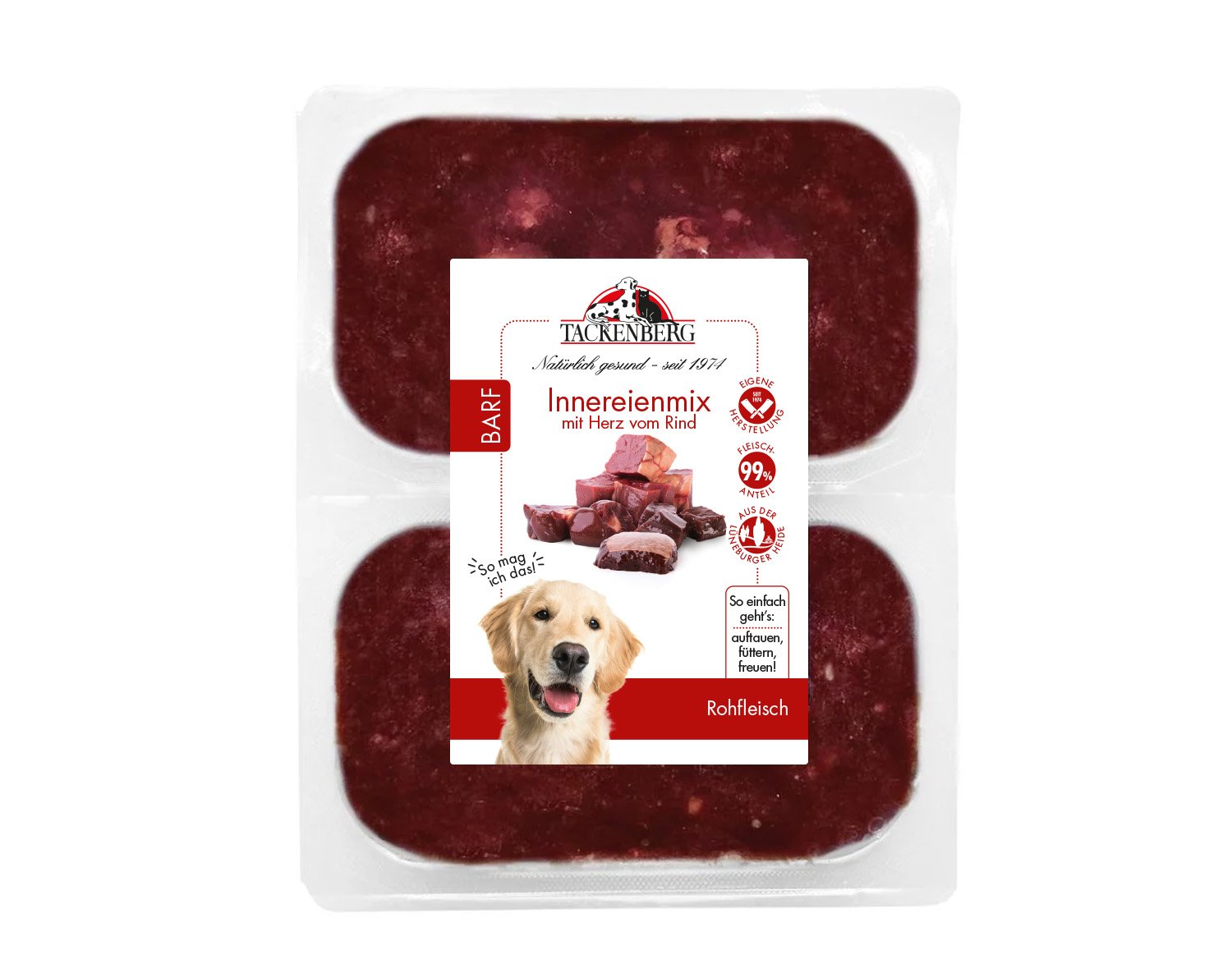 BARF Innereien (Rind) für Hunde & Katzen  - 14 x 500 g - Premiumqualität von Tackenberg von Tackenberg