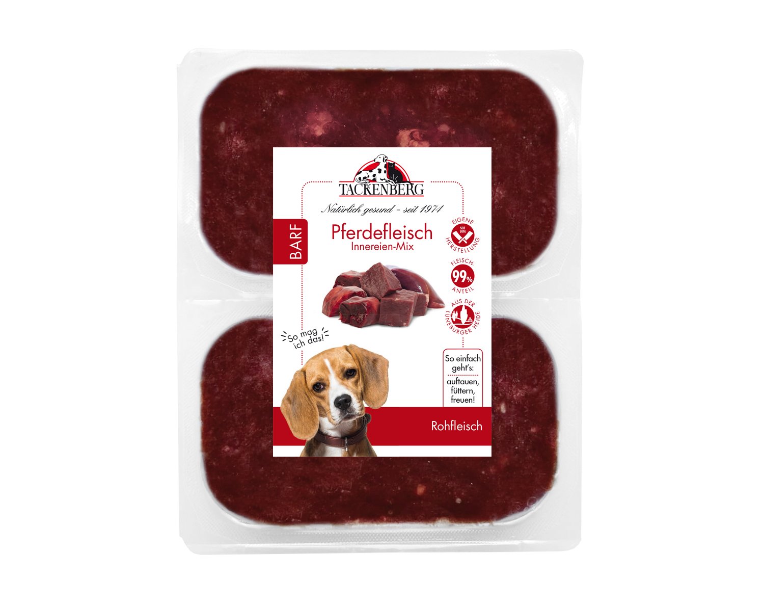 BARF Innereienmix vom Pferd für allergische Hunde - 28 x 500 g - Premiumqualität von Tackenberg von Tackenberg