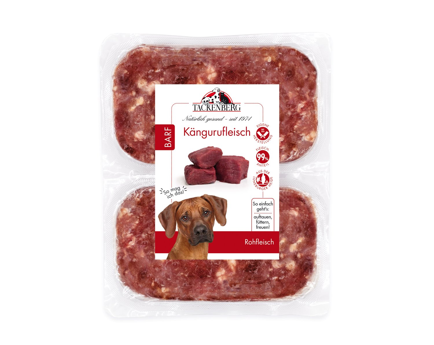 BARF Kängurufleisch für Hunde  - 28 x 500 g - Premiumqualität von Tackenberg von Tackenberg