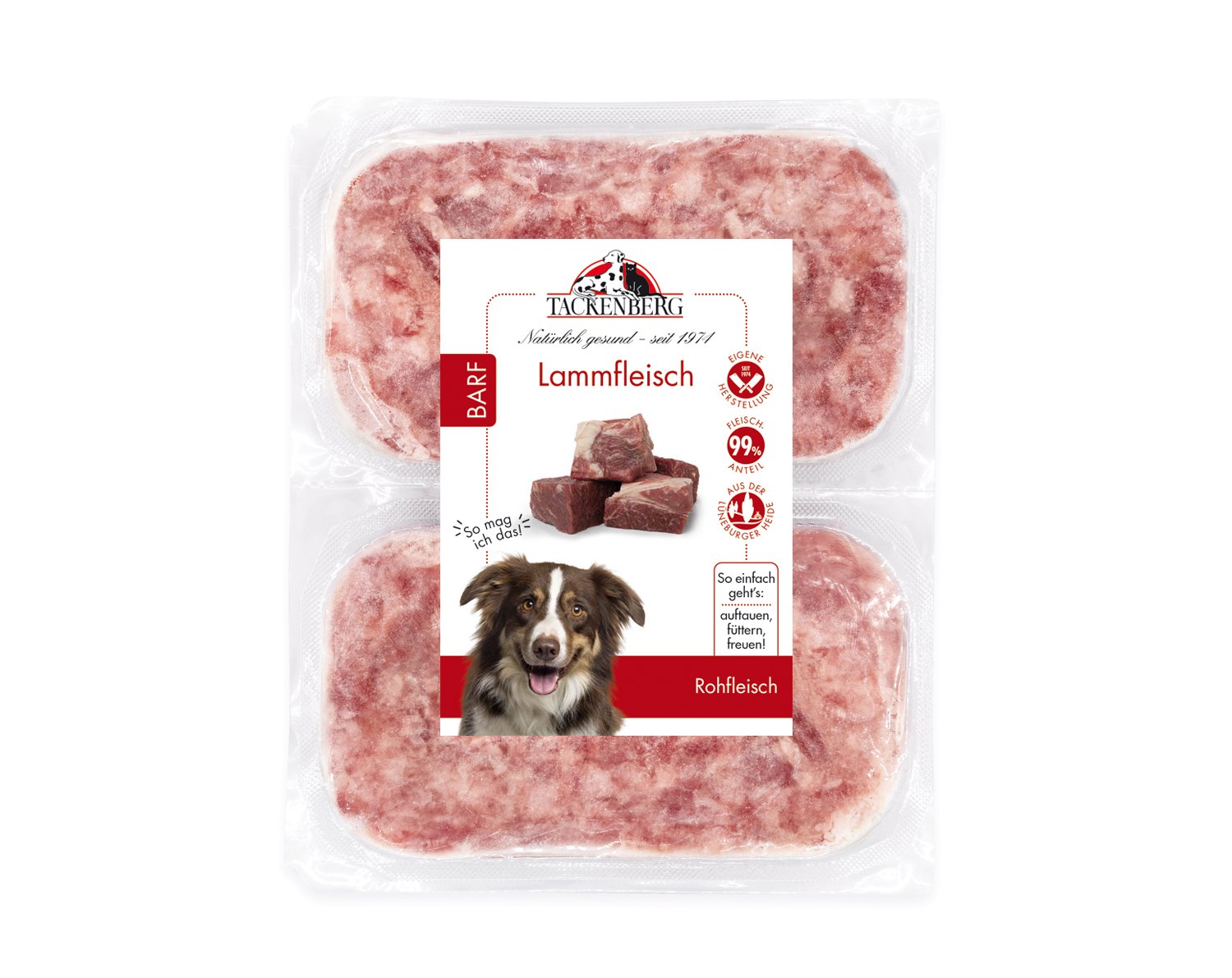 BARF Lammfleisch für Hunde & Katzen  - 14 x 500 g - Premiumqualität von Tackenberg von Tackenberg