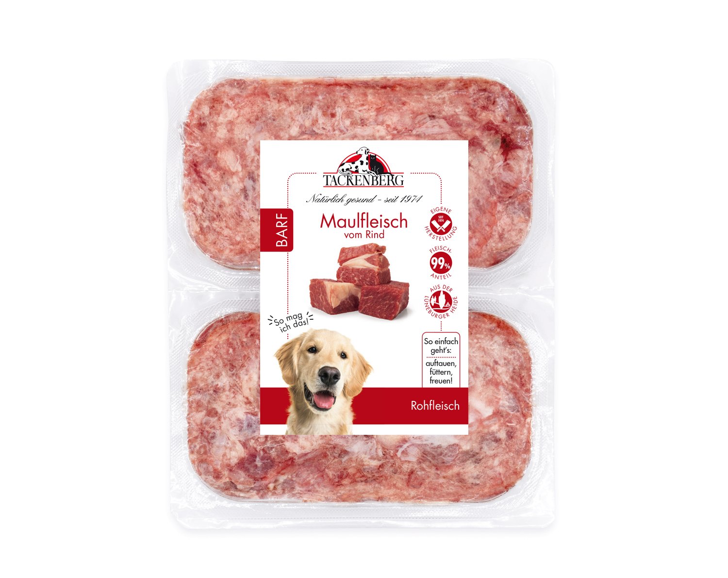 BARF Maulfleisch vom Rind für Hunde & Katzen  - 14 x 500 g - Premiumqualität von Tackenberg von Tackenberg