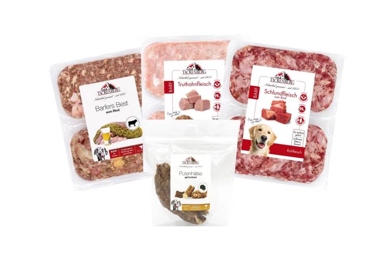 BARF Menüs mit Truthahnfleisch für erwachsene Hunde  - 15 Artikel - Premiumqualität von Tackenberg von Tackenberg