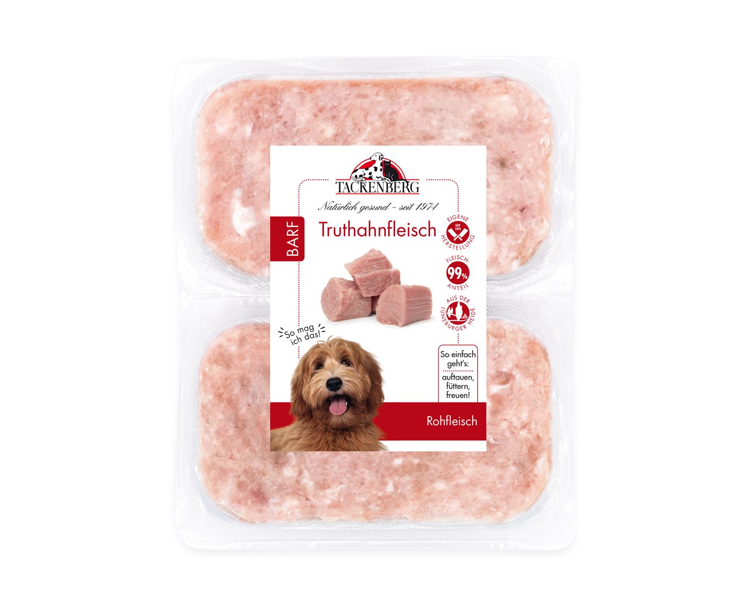 BARF Truthahnfleisch für Hunde & Katzen  - 14 x 500 g - Premiumqualität von Tackenberg von Tackenberg