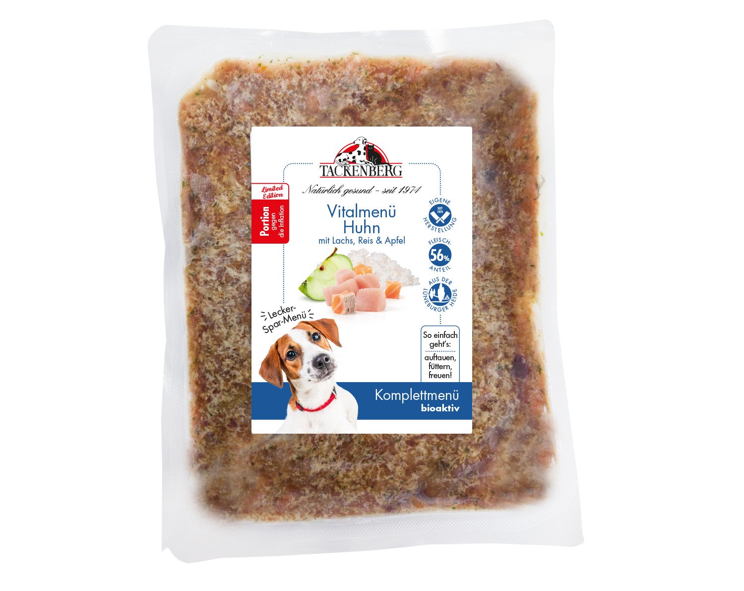 BARF-Vitalmenü für Hunde vom Huhn mit Lachs | Online bei Tackenberg - 14 x 500 g - Premiumqualität von Tackenberg von Tackenberg