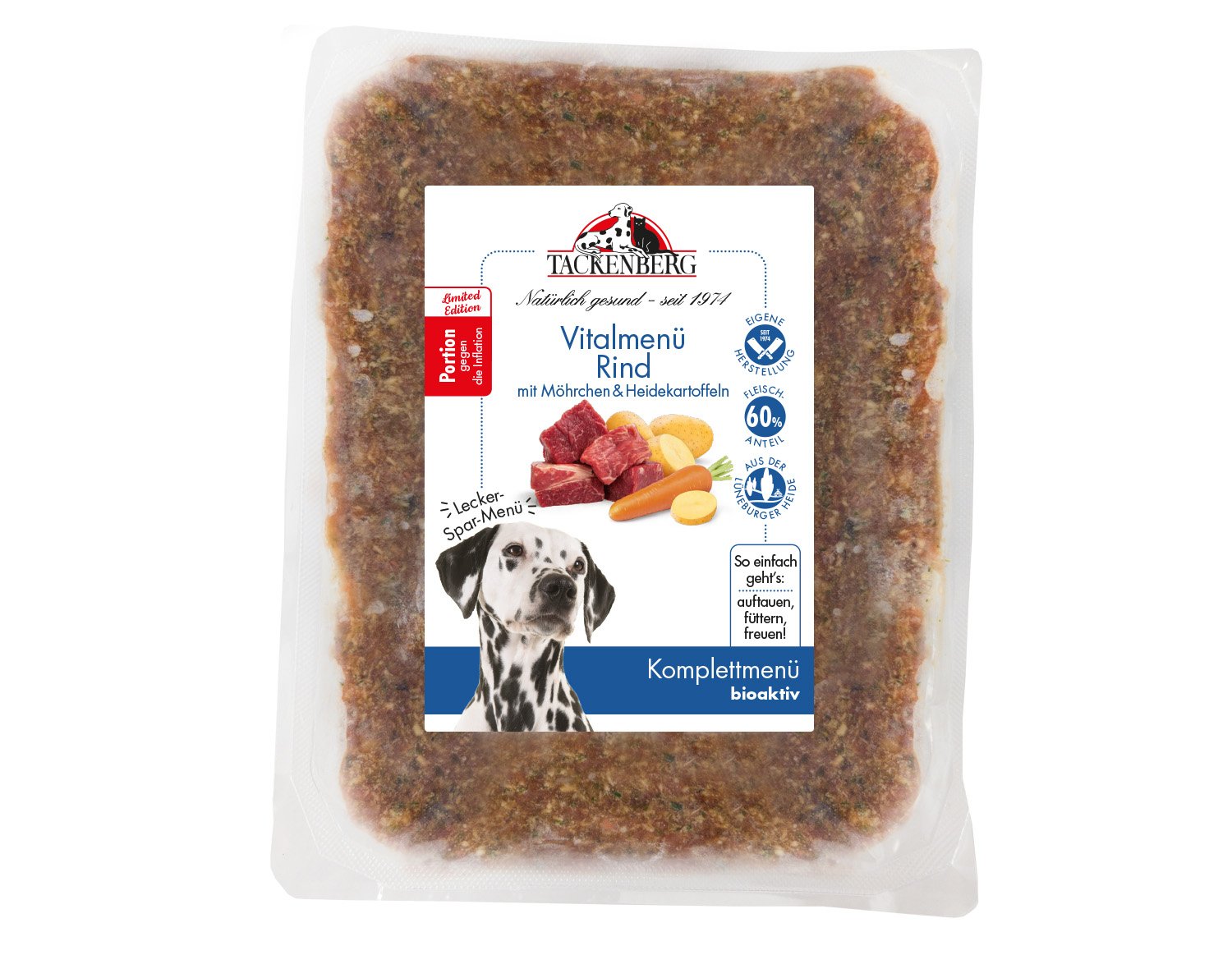 BARF-Vitalmenü für Hunde vom Rind | Online bei Tackenberg - 14 x 500 g - Premiumqualität von Tackenberg von Tackenberg