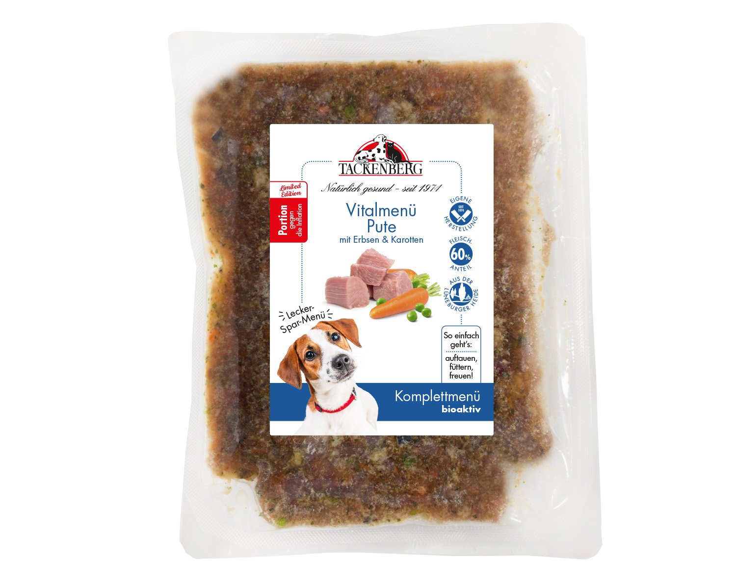 BARF-Vitalmenü für Hunde von der Pute | Online bei Tackenberg - 14 x 500 g - Premiumqualität von Tackenberg von Tackenberg