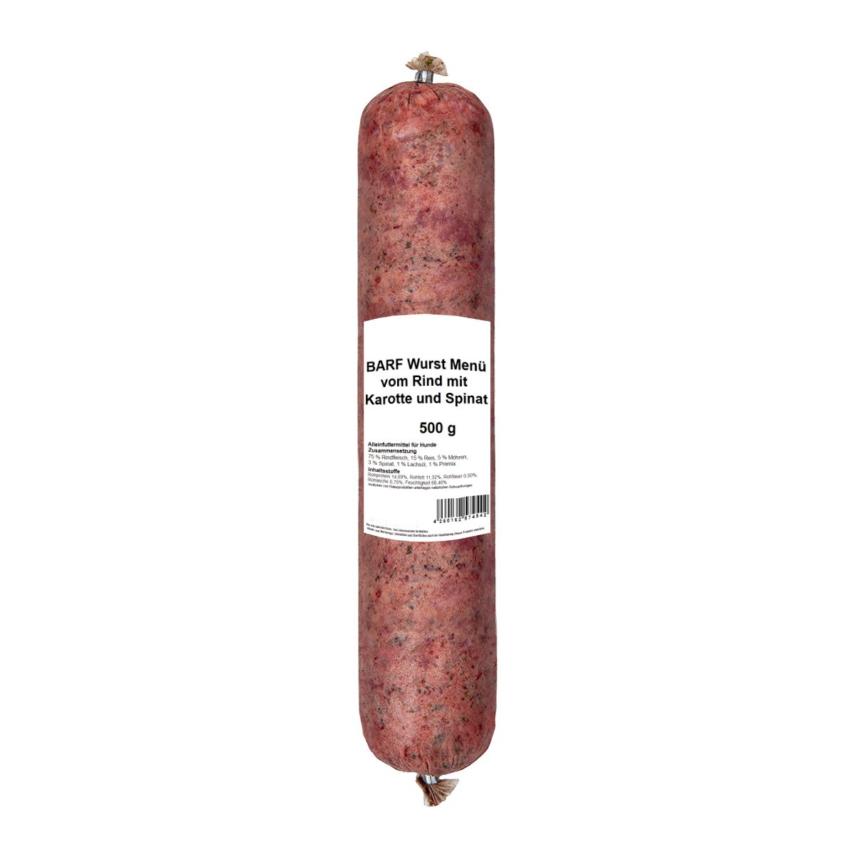 BARF Wurst Menü vom Rind mit Karotte und Spinat, 1000 g - 1000g - Premiumqualität von Tackenberg von Tackenberg