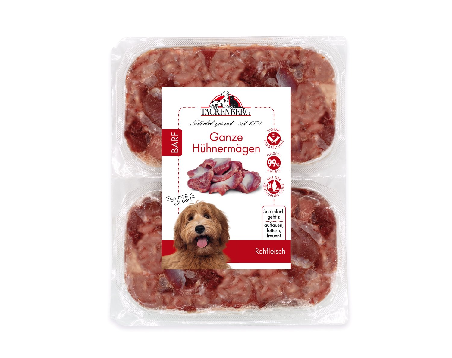 BARF ganze Hühnermägen für Hunde & Katzen  - 14 x 500 g - Premiumqualität von Tackenberg von Tackenberg