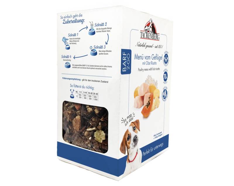 BARF to Go Menü Geflügel & Obst Risotto für Hunde  - 500g - Premiumqualität von Tackenberg von Tackenberg