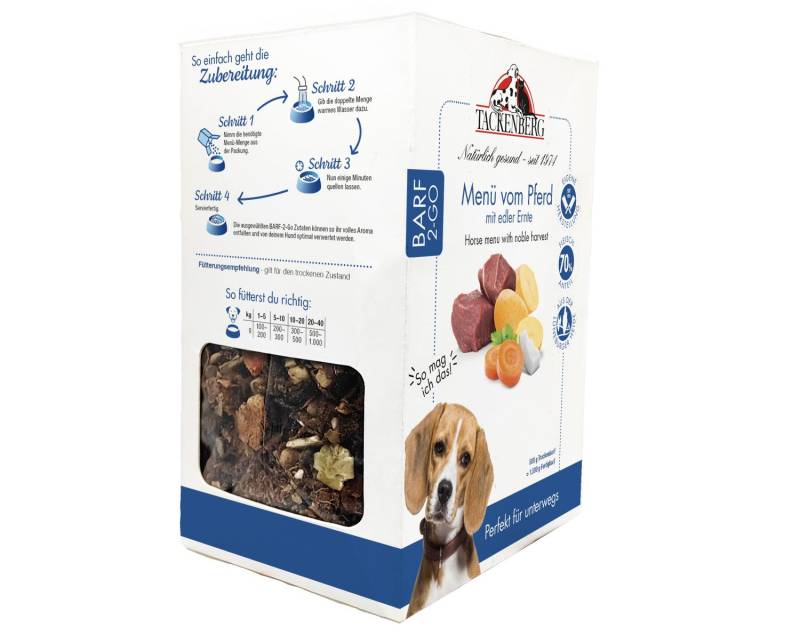 BARF to Go Menü Pferd & Edler Ernte für Hunde  - 1000 g - Premiumqualität von Tackenberg von Tackenberg