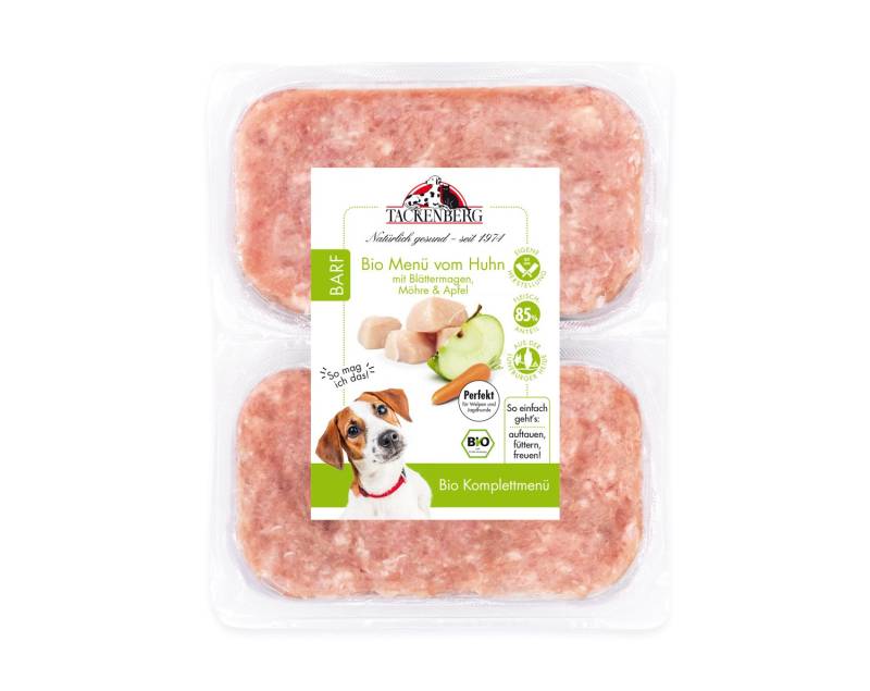 Bio BARF Menü Huhn & Blättermagen für Hunde  - 14 x 500 g - Premiumqualität von Tackenberg von Tackenberg