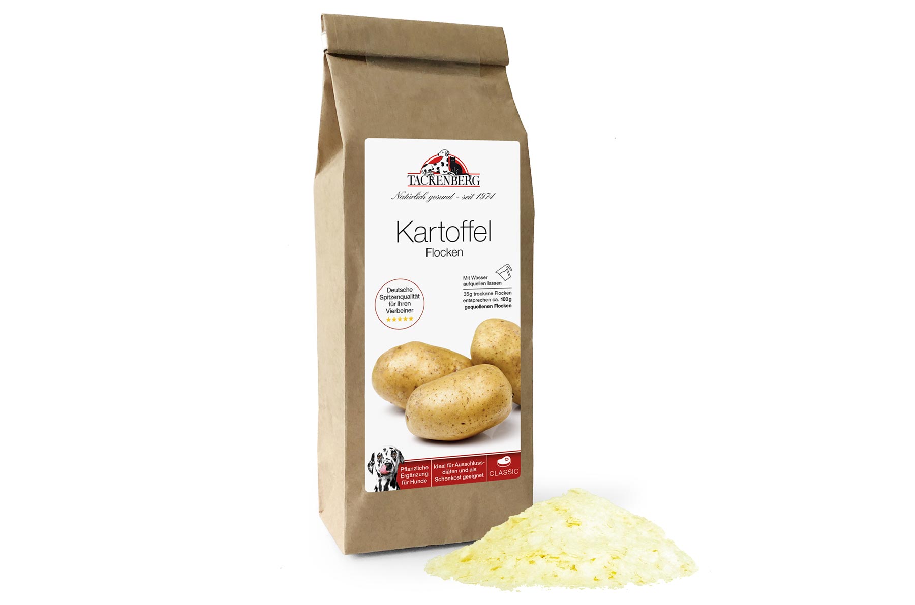 Kartoffel-Flocken - die nährstoffreiche BARF-Ergänzung für Hunde - 250 g - Premiumqualität von Tackenberg von Tackenberg