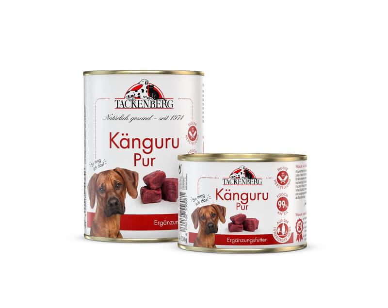Nassfutter Dose Känguru Pur für Hunde und Katzen  - 24 x 200 g - Premiumqualität von Tackenberg von Tackenberg