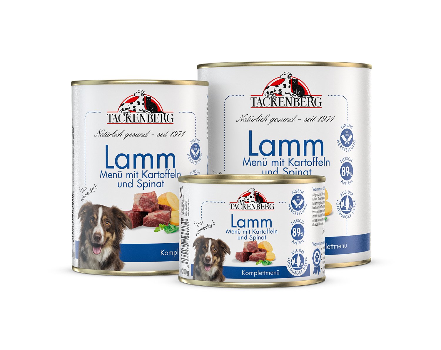 Nassfutter Dosen Menü Lamm & Kartoffeln für Hunde  - 1950 x 400 g - Premiumqualität von Tackenberg von Tackenberg