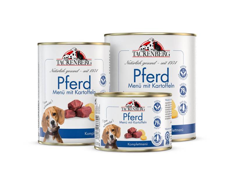 Nassfutter Menü Pferd & Kartoffeln für Hunde  - 1950 x 400 g - Premiumqualität von Tackenberg von Tackenberg