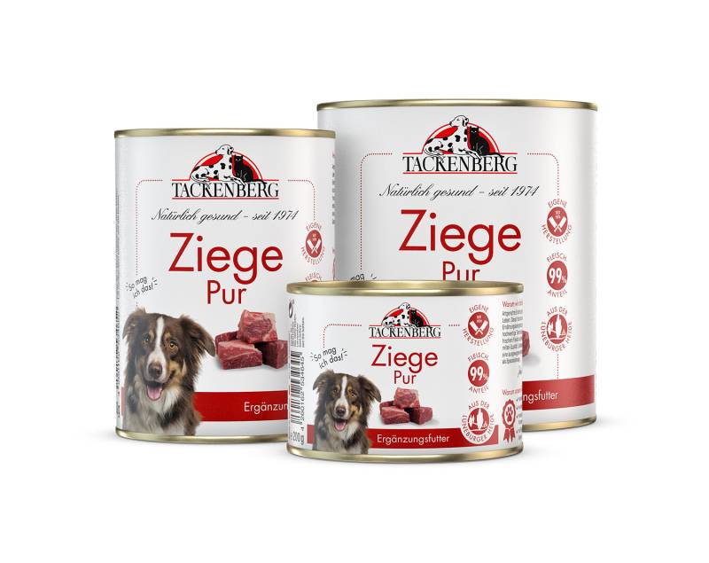 Nassfutter Ziege Pur für Hunde und Katzen  - 1950 x 400 g - Premiumqualität von Tackenberg von Tackenberg