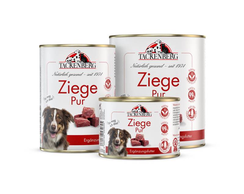 Nassfutter Ziege Pur für Hunde und Katzen  - 24 x 200 g - Premiumqualität von Tackenberg von Tackenberg