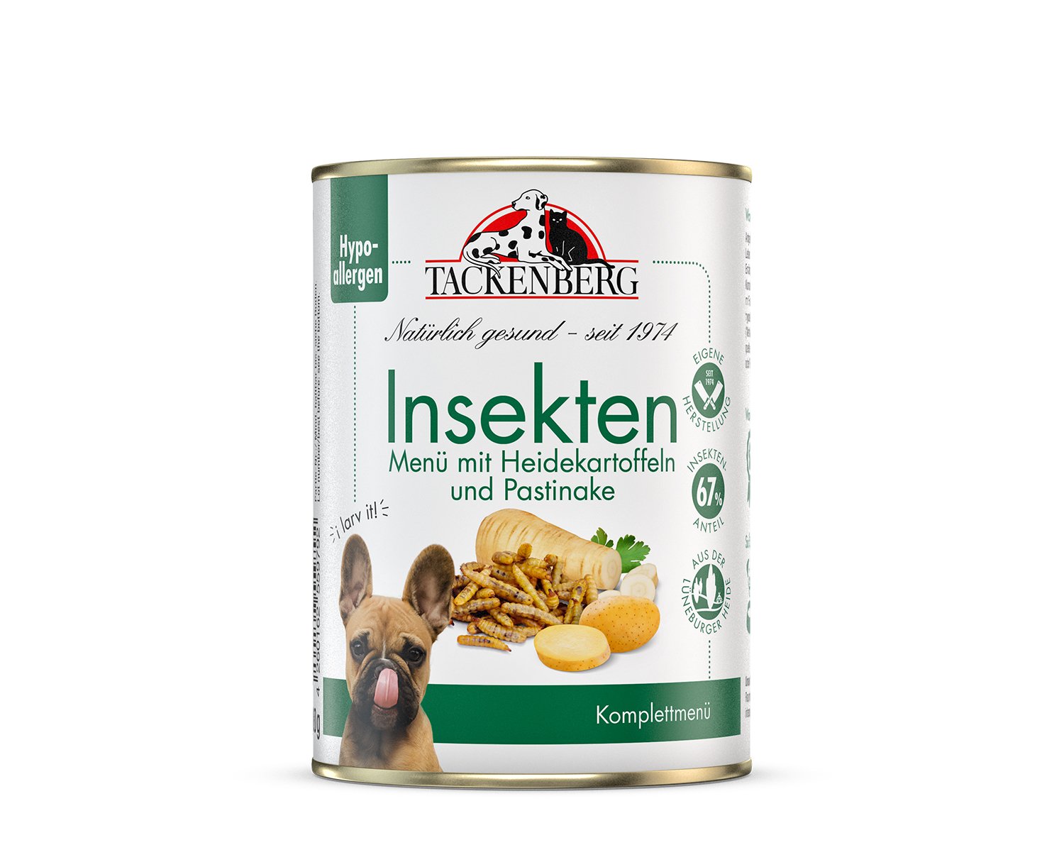 Nassfutter Insektenmenü mit Heidekartoffeln & Pastinaken für Hunde  - 24 x 400 g - Premiumqualität von Tackenberg von Tackenberg