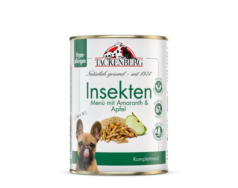 Nassfutter Insektenmenü mit Amaranth & Apfel für Hunde  - 24 x 400 g - Premiumqualität von Tackenberg von Tackenberg