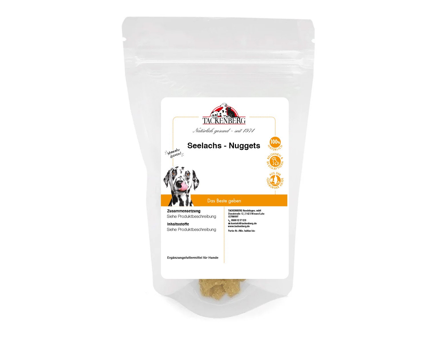 Seelachs Nuggets getrocknet für Hunde & Katzen  - 100 g - Premiumqualität von Tackenberg von Tackenberg