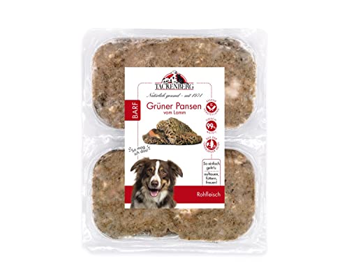 TACKENBERG Barf grüner Pansen vom Lamm für Hunde - 14 x 500 g - leckeres Frostfleisch als Hundefutter in Premiumqualität - geeignetes Gefrierfutter für deinen Vierbeiner - ohne Zusatzstoffe von Tackenberg
