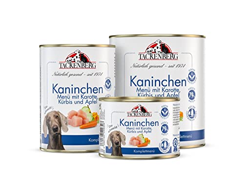 TACKENBERG Kaninchen mit Karotte, Kürbis & Apfel Nassfutter Dose für Hunde - Hundefutter in Premiumqualität - natürlich getreidefrei - 1950 x 400 g von Tackenberg