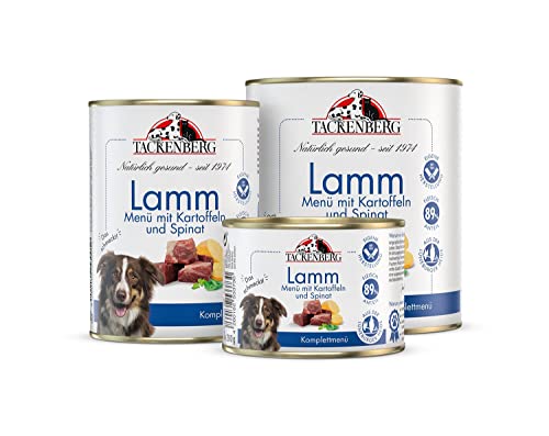 TACKENBERG Lamm mit Kartoffeln & Spinat Nassfutter Dose für Hunde - Hundefutter in Premiumqualität - natürlich getreidefrei - 1950 x 400 g von Tackenberg