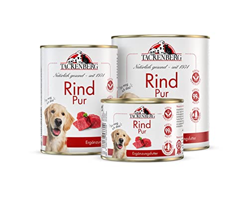 TACKENBERG Rind Pur Nassfutter Dose für Hunde - Hundefutter in Premiumqualität - natürlich getreidefrei - 1950 x 400 g von Tackenberg