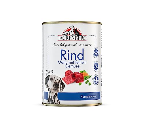 TACKENBERG Rind mit feinem Gemüse Nassfutter Dose für Hunde - Hundefutter in Premiumqualität - 1950 x 400 g von Tackenberg