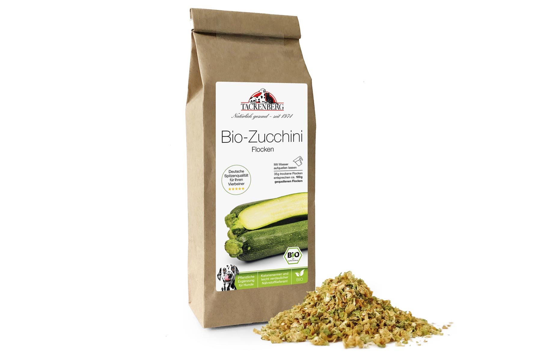 TACKENBERGS BIO-Zucchiniflocken für Hunde - 150 g - Premiumqualität von Tackenberg von Tackenberg