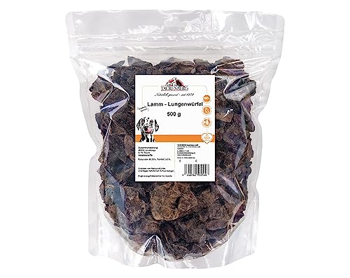 TACKENBERG Lungenwürfel vom Lamm für Hunde - 250 g - leckerer natürlicher Kausnack in Premiumqualität - schonend getrocknet - reines Naturprodukt zur Belohnung, als Snack oder Leckerli von Tackenberg