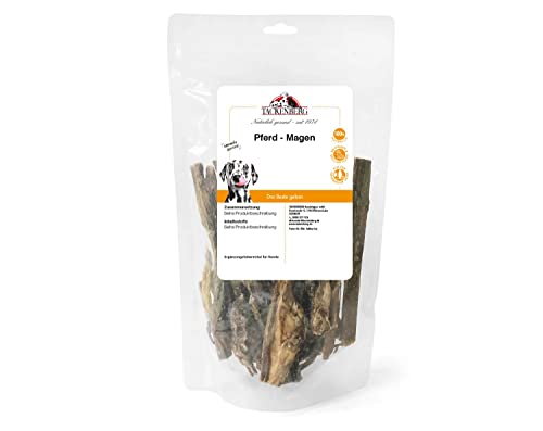 TACKENBERG Pferdemagen für Hunde - 200 g - leckerer natürlicher Kausnack in Premiumqualität - schonend getrocknet - reines Naturprodukt zur Belohnung, als Snack oder Leckerli von Tackenberg