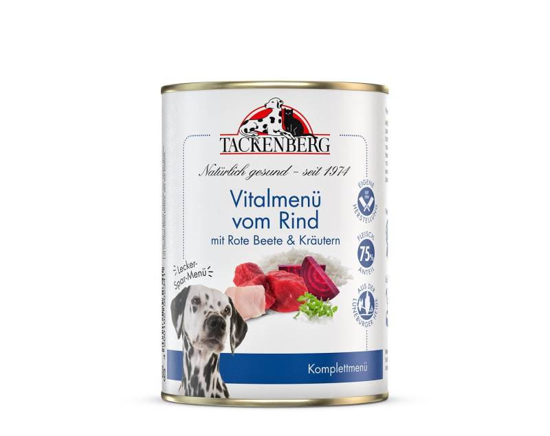 Vitalmenü für Hunde vom Rind | Online bei Tackenberg - 12 x 800 g - Premiumqualität von Tackenberg von Tackenberg