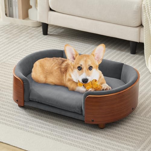 Hundebett für mittelgroße Hunde, einzigartiges Design – Kaschmir-Haustierbett mit Rückprallschaum, abnehmbarer, waschbarer Bezug, kratzfest, schmutzabweisend, bis zu 100 kg von Tacotimo