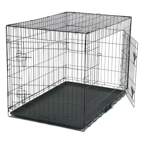 TactFire Hundekäfig Faltbar klappbar mit 2 Türen,Hundehöhle Hundebox Auto mit Bodenschale ((XL) 107 x 68 x 75 cm) von TactFire