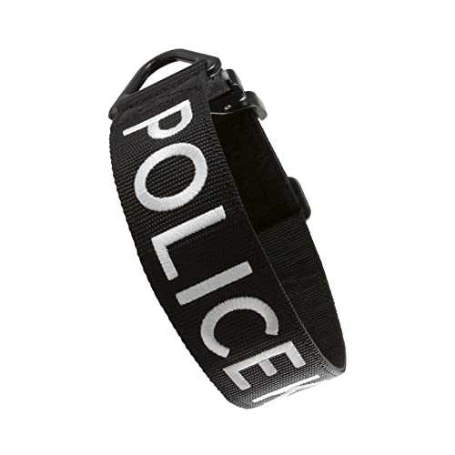 Tacticollar - 4,4 cm Strafverfolgungs- und Militär-K9-Hundehalsband für mittelgroße Hunde, Mil-Spec-Nylon-Halsband, Schnellverschluss-Metallschnalle (Polizei-Schwarz/Weiß) von Tacticollar