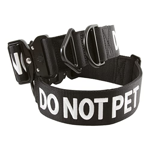 Tacticollar Do Not Pet Hundehalsband, Nylon, 5,1 cm, für mittelgroße und große Hunde, innen mit Neopren gepolstert, kommunizieren Sie Ihre Hunde, um Unfälle zu verhindern (Schwarz, Größe M) von Tacticollar