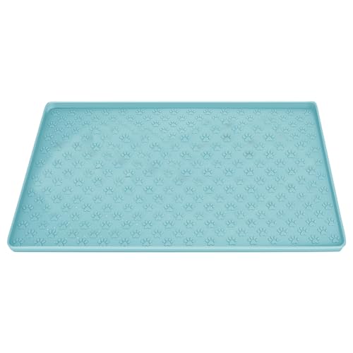 Fütterungsmatten, Matte für Hundefutter und Wasserschalen 19x12 '' Nicht Schlupf Silikonkatze und Hundefuttermatte mit krallenförmig von Tadoiooy