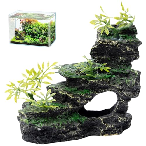 Tadoiooy Aquarium-Felsen, 5,3 x 3,2 x 3,9 Zoll, wasserdichte Aquarium-Ornamente aus Kunstharz, lebensechte Felsenberge für Aquarien, Wiederverwendbare Aquarium-Dekoration, Stil 3 von Tadoiooy