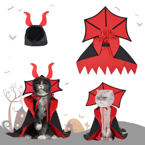 Hundekostüm Halloween,Halloween Kostüm Katze,Vampir Kostüm für Haustiere,Haustier Halloween,Cosplay Hund,Umhang Katze,Haustier Kleidung von Taechalingo