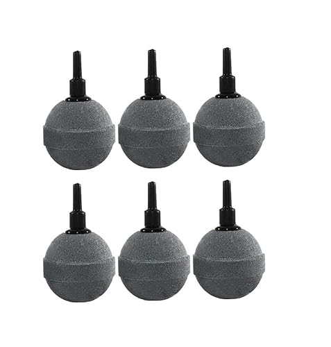 Taicols 6 Stück 4 cm Aquarium-Luftstein für Aquarien, Luftblasen-Diffusor, Luftstein für Aquarien, Stein für Aquariumpumpe, Aquarium-Blasenstein von Taicols