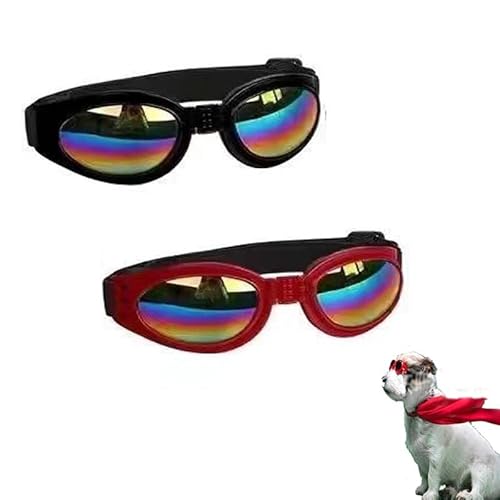 Taicols Hundebrille, 2 Stück, Schutzbrille für Hunde, Schutzbrille für die Reise für Tiere, wasserdicht, winddicht und UV-Schutz – für Welpen von Taicols